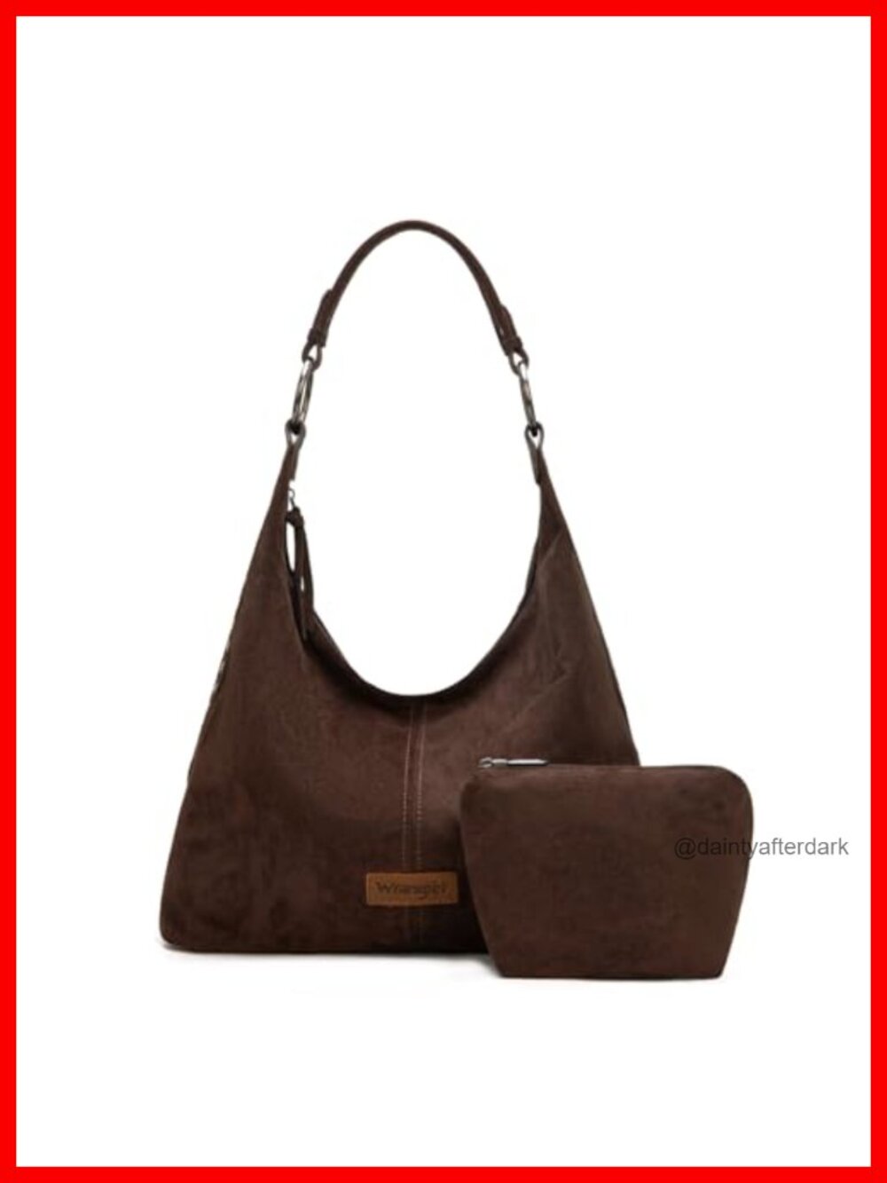 Suede Hobo Shoulder Bag Slouchy Western Style Purse for Work Everyday
